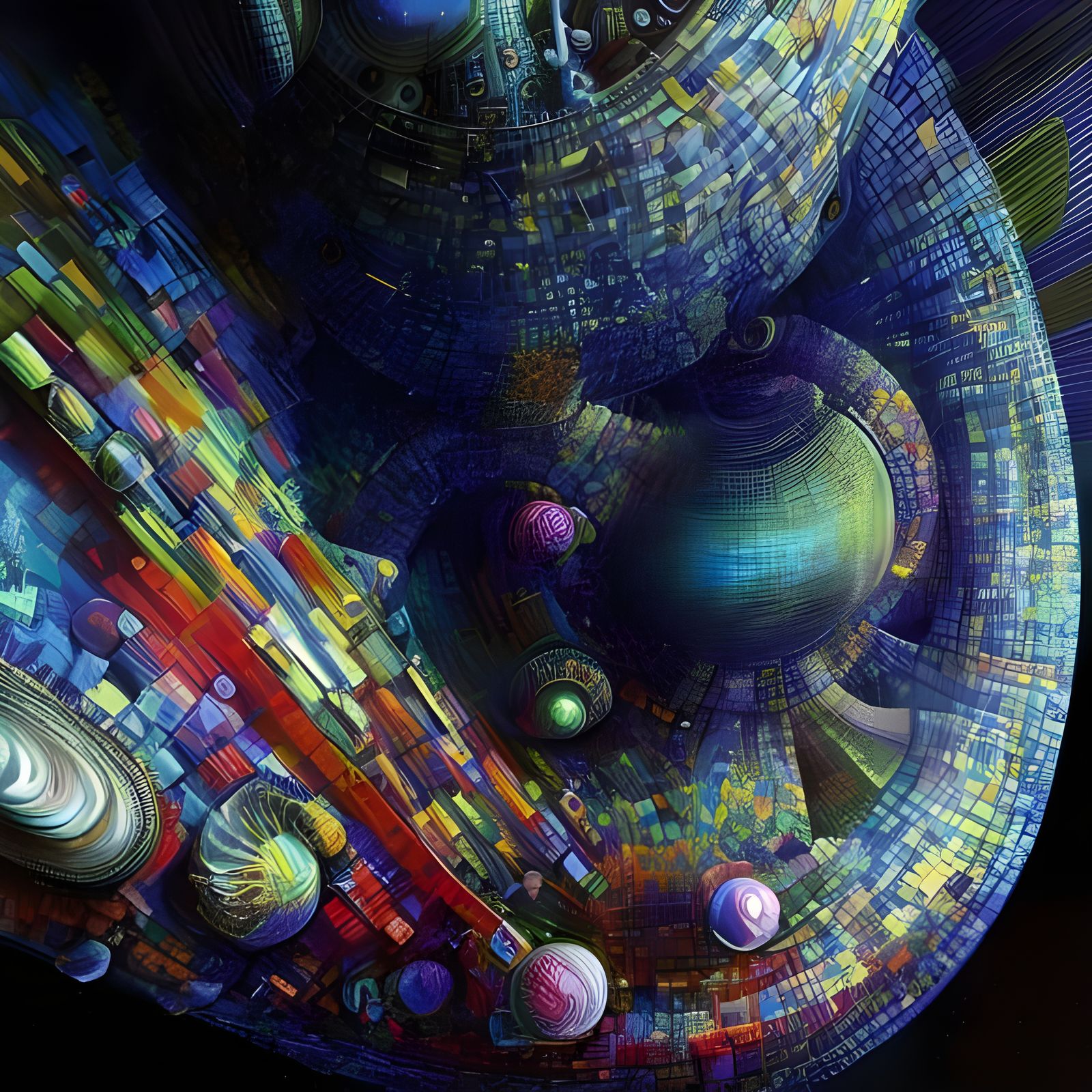 Intricate Geometric Abstract in Hyperreal Style