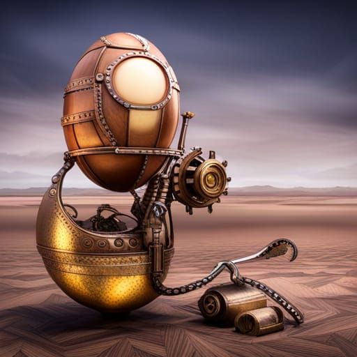 Steampunk Egg with Engine