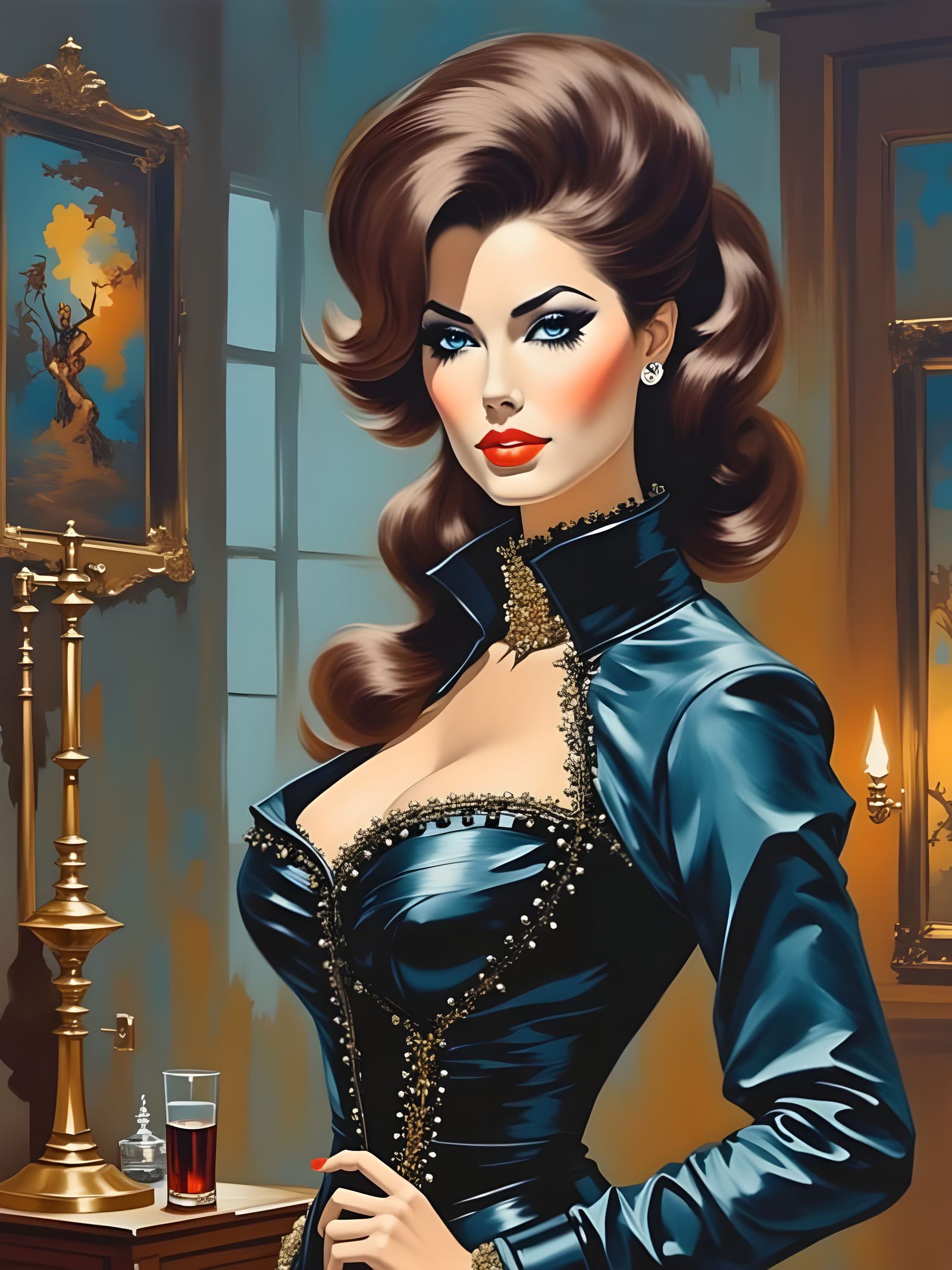 Steampunk Scientist in Victorian Lab, Impasto Portrait