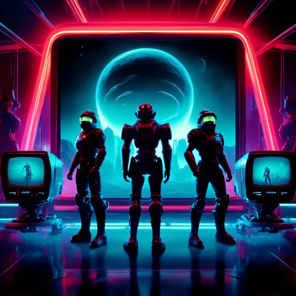 Retro Sci-Fi Poster Art of Space Soldiers