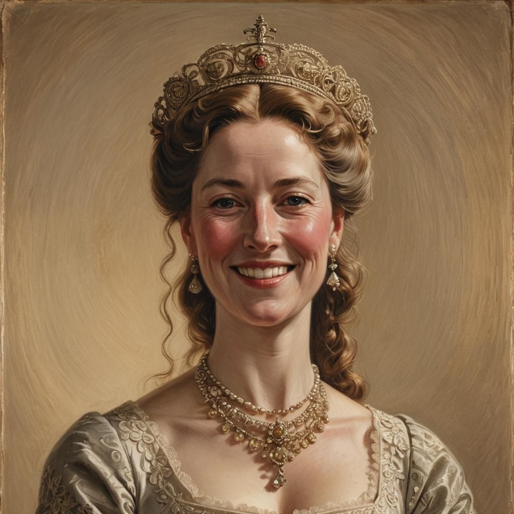 Queen Mary II Portrait in Dutch Golden Age Style