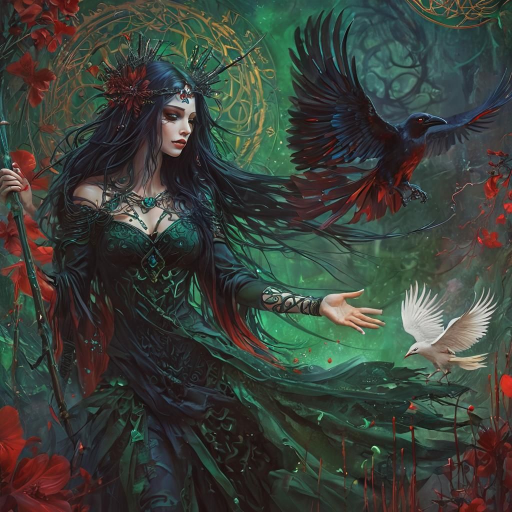 Celtic Goddess Morrigan in Ethereal Digital Art