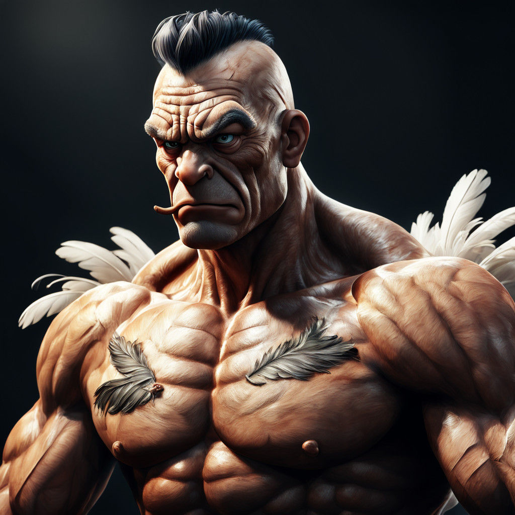 Popeye: A Hyper-Realistic Masterpiece of Man-Meets-Chicken