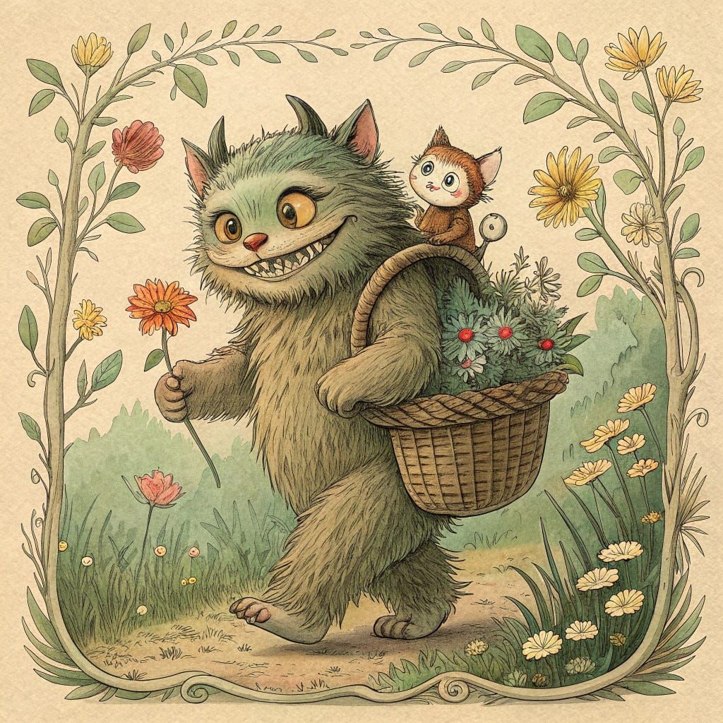 Early 20th-century book book illustration, influenced by the...