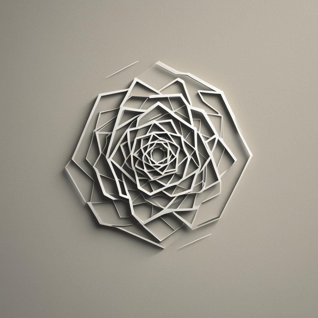 Minimalist Line Art Logo: Spiral Hexagon Design
