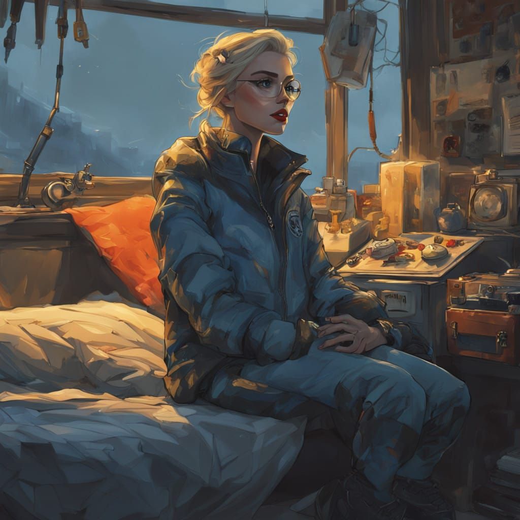 Elsa as a Formula-1 Racer in a Luxurious Bedroom Setting
