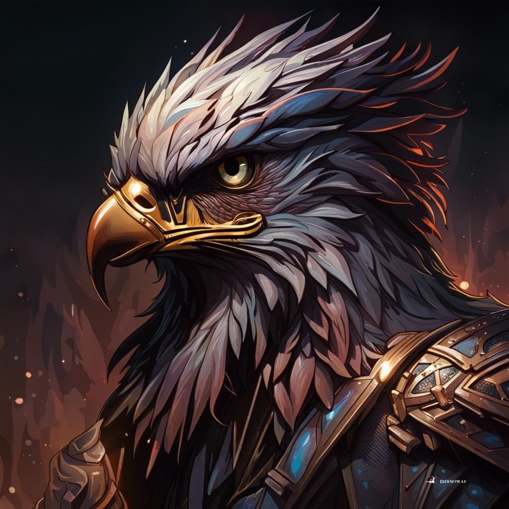 Hyperdetailed Eagle Portrait in Comic Book Art Style