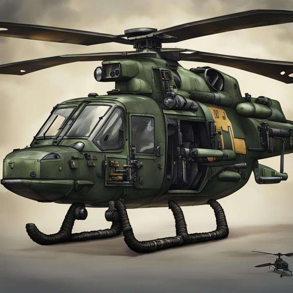 Assault Rifle Mounted in Helicopter Interior