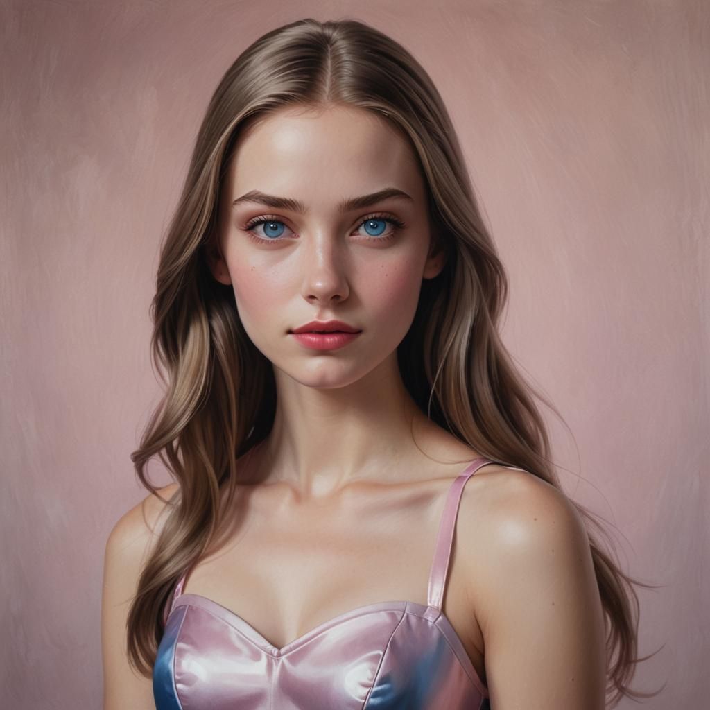 Hyperrealistic Portrait of a Blond Superhero Girl