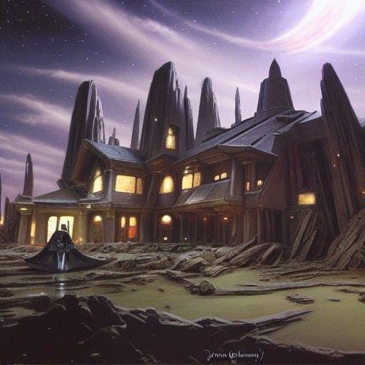 Star Wars Haunted House as Oil Painting