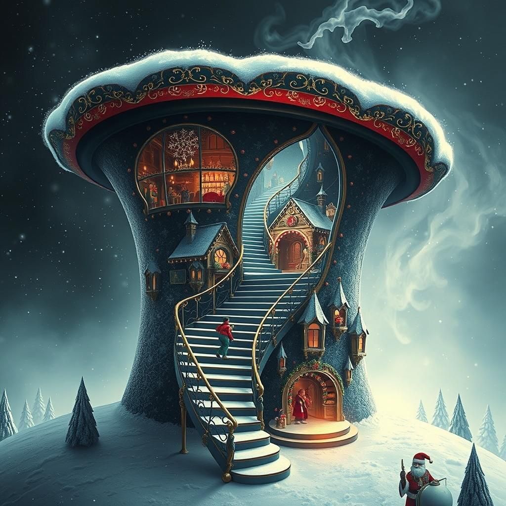 Majestic Christmas Top Hat Portal to North Pole