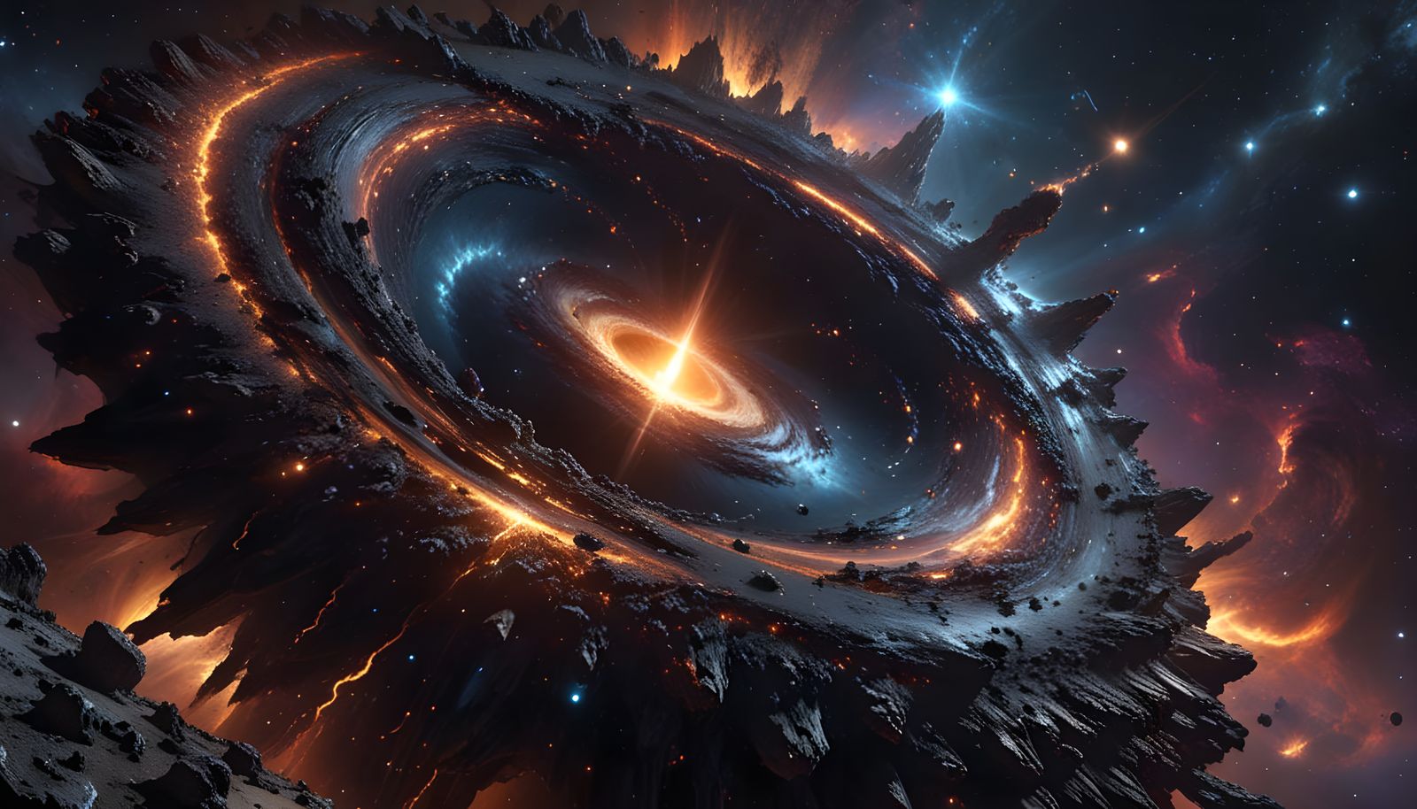 Cosmic Black Hole in Neo-Impressionist Style