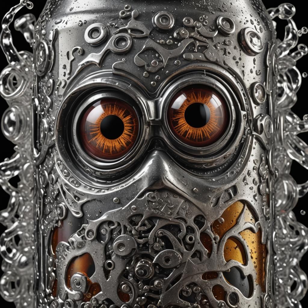 Hyperrealistic Soda Can with Goggle Eyes
