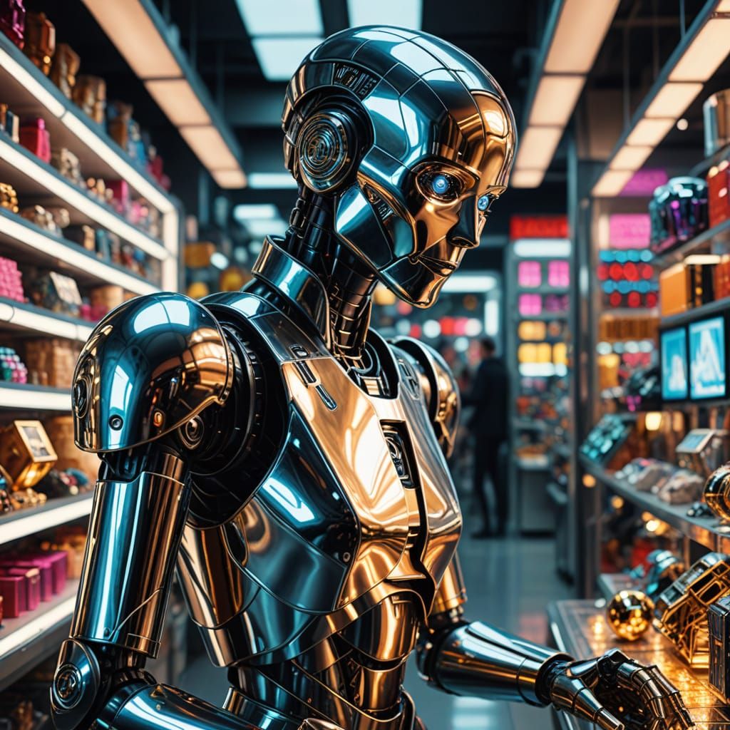 Futuristic Droid Explores Chrome Store