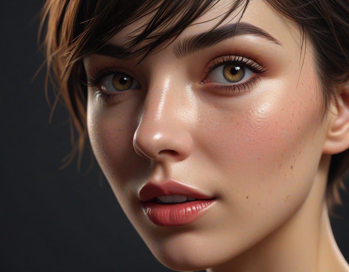 Ethereal Fantasy Woman with Surprised Expression