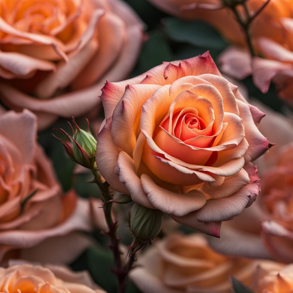 Hyperrealistic Sunset Rose in Cinematic HDR Style