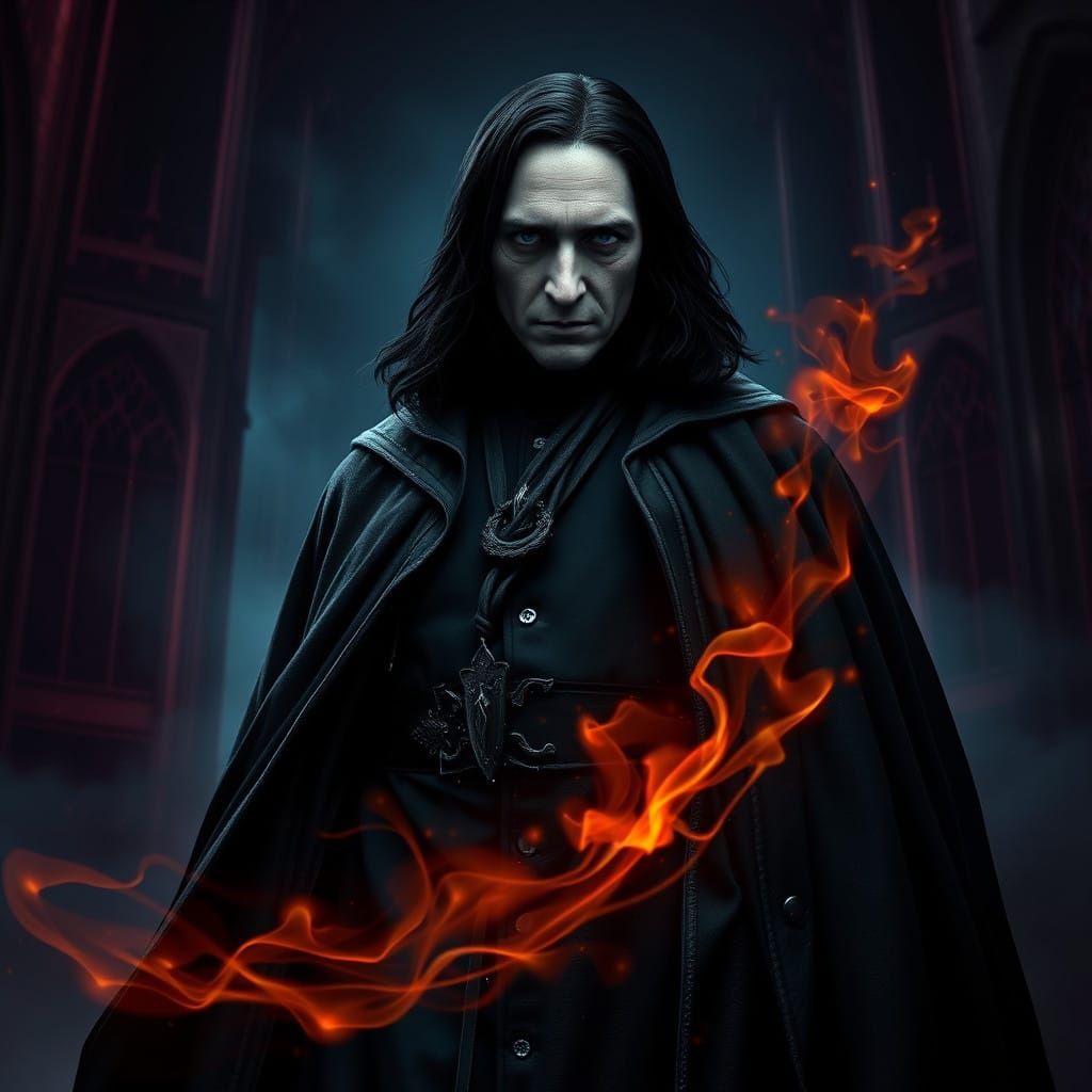 Imposing Snape in Gothic-Inspired Matte Painting