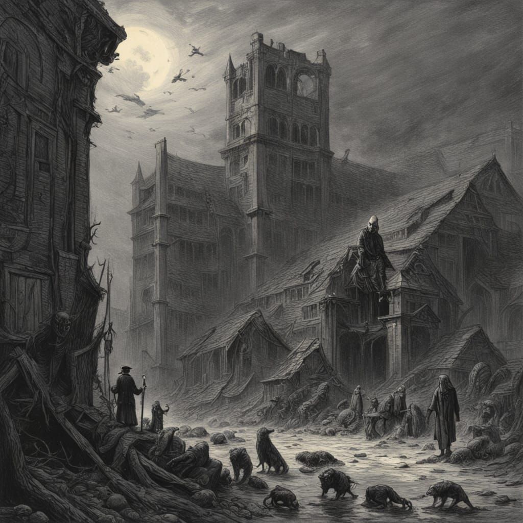 Horror Scene in Gustave Doré Style