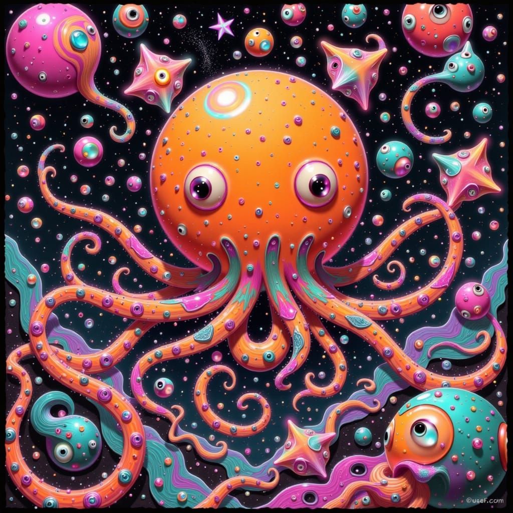 Kaleidoscopic Vortex with Biomorphic Forms