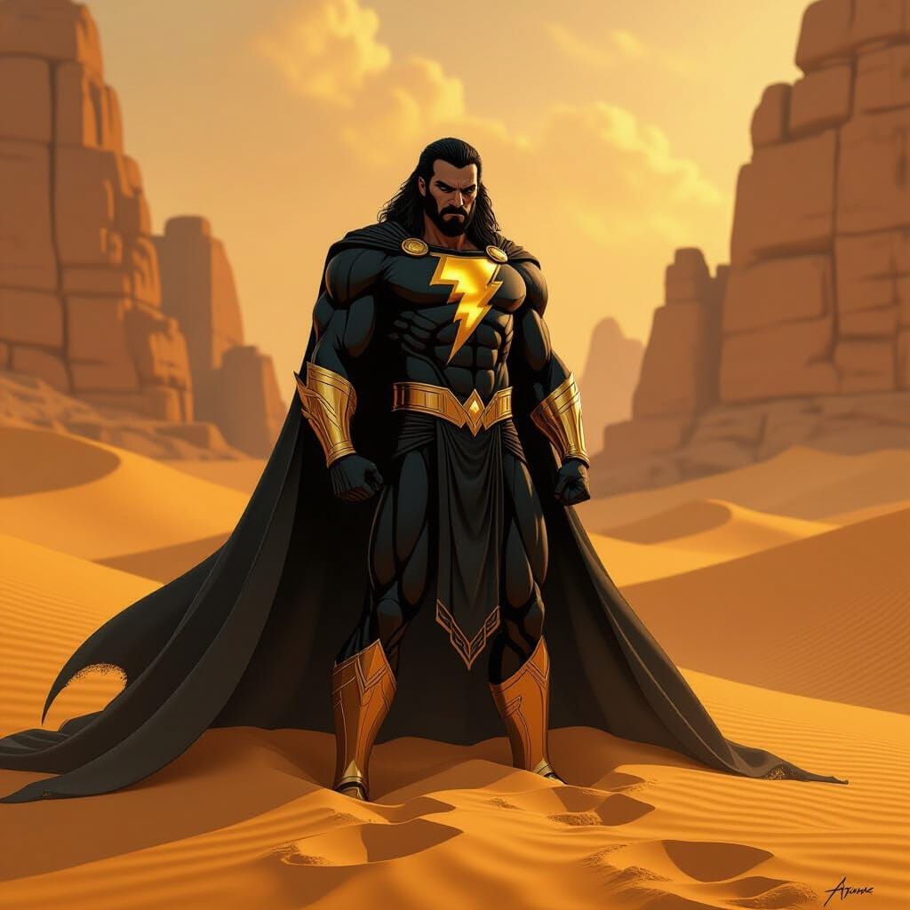 Black Adam in Ancient Egypt Concept Art