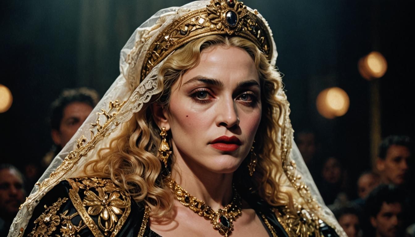 1980s Madonna as Opera Singer in Moody HDR Photo