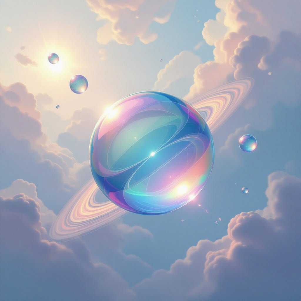 Iridescent Blop in Dreamy Ethereal Atmosphere