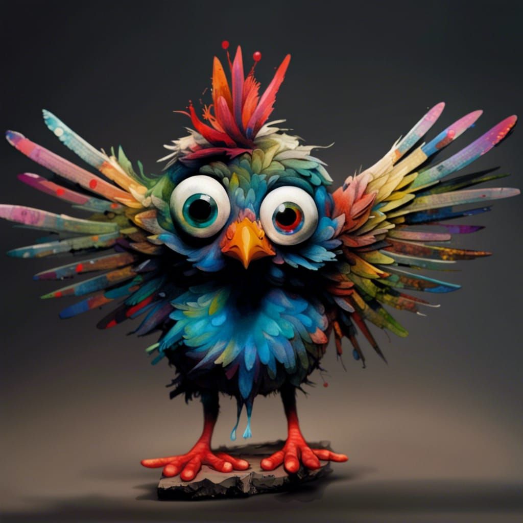 Adorable Birdie Puppet in Vibrant 3D Rendering