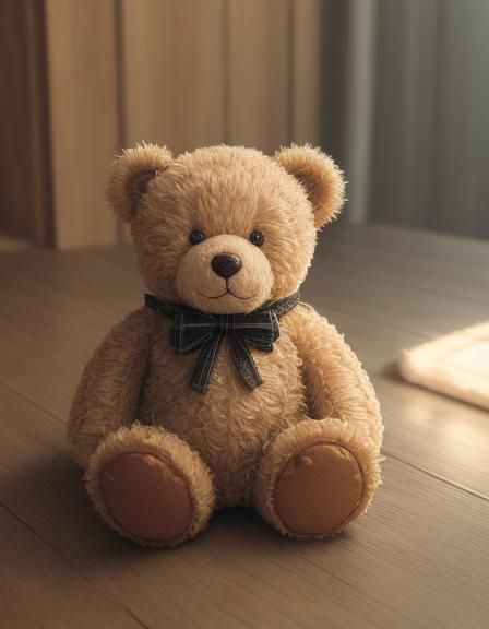 Hyper-realistic Teddy Bear Toy Photography in Studio Lightin...