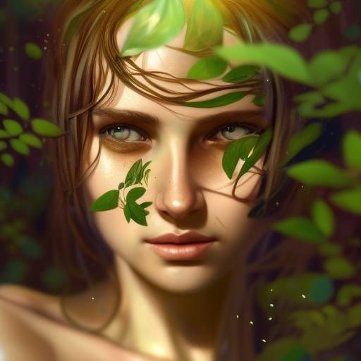 Golden Wood Nymph Portrait in Gritty Detail