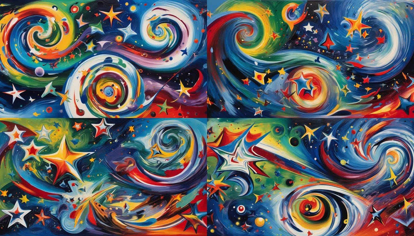 Vivid 3D Vortex Maelstroms with Pointy Stars