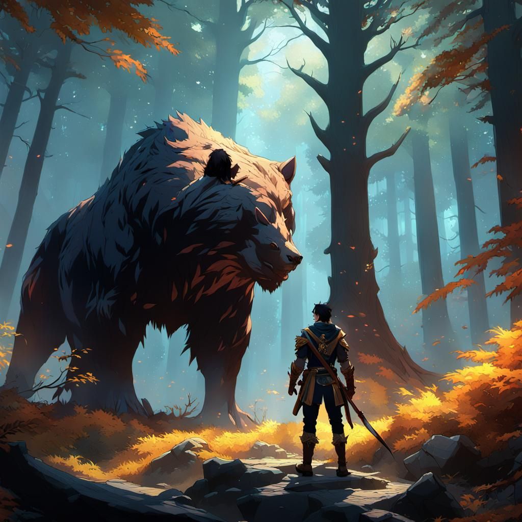 Young Hunter Defeats Lord Ursa in Epic Fantasy Battle
