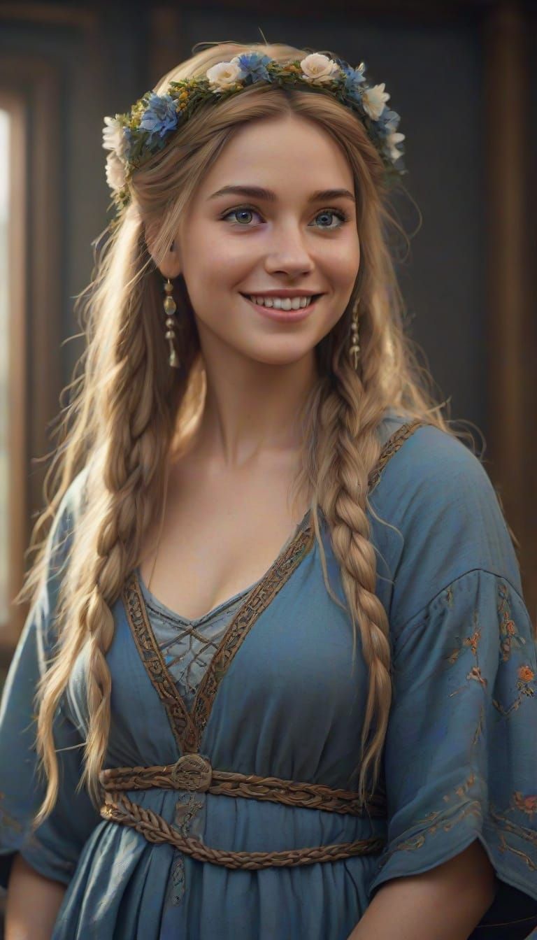 Ancient Druid Mother Smiles in Bloomed Beauty