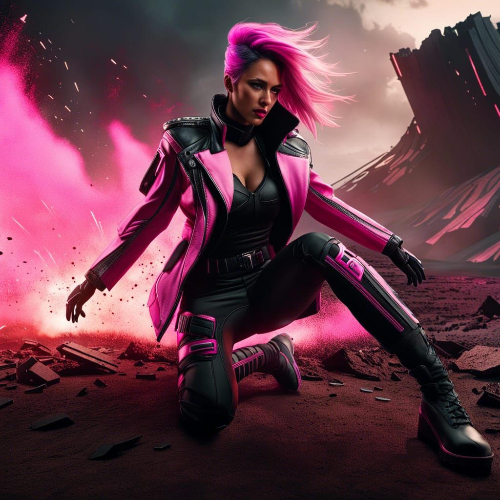 Cyberpunk Villain Shatters Earth in Volumetric Lighting