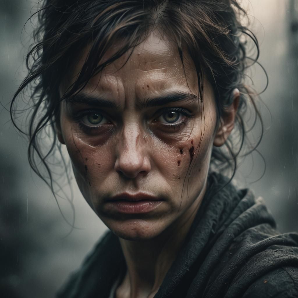 Sorrowful Portrait in Film Noir Style