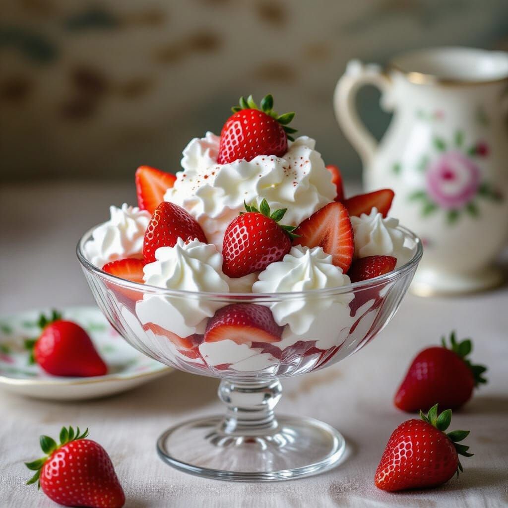 Eton Mess with Cream, Meringue & Strawberries