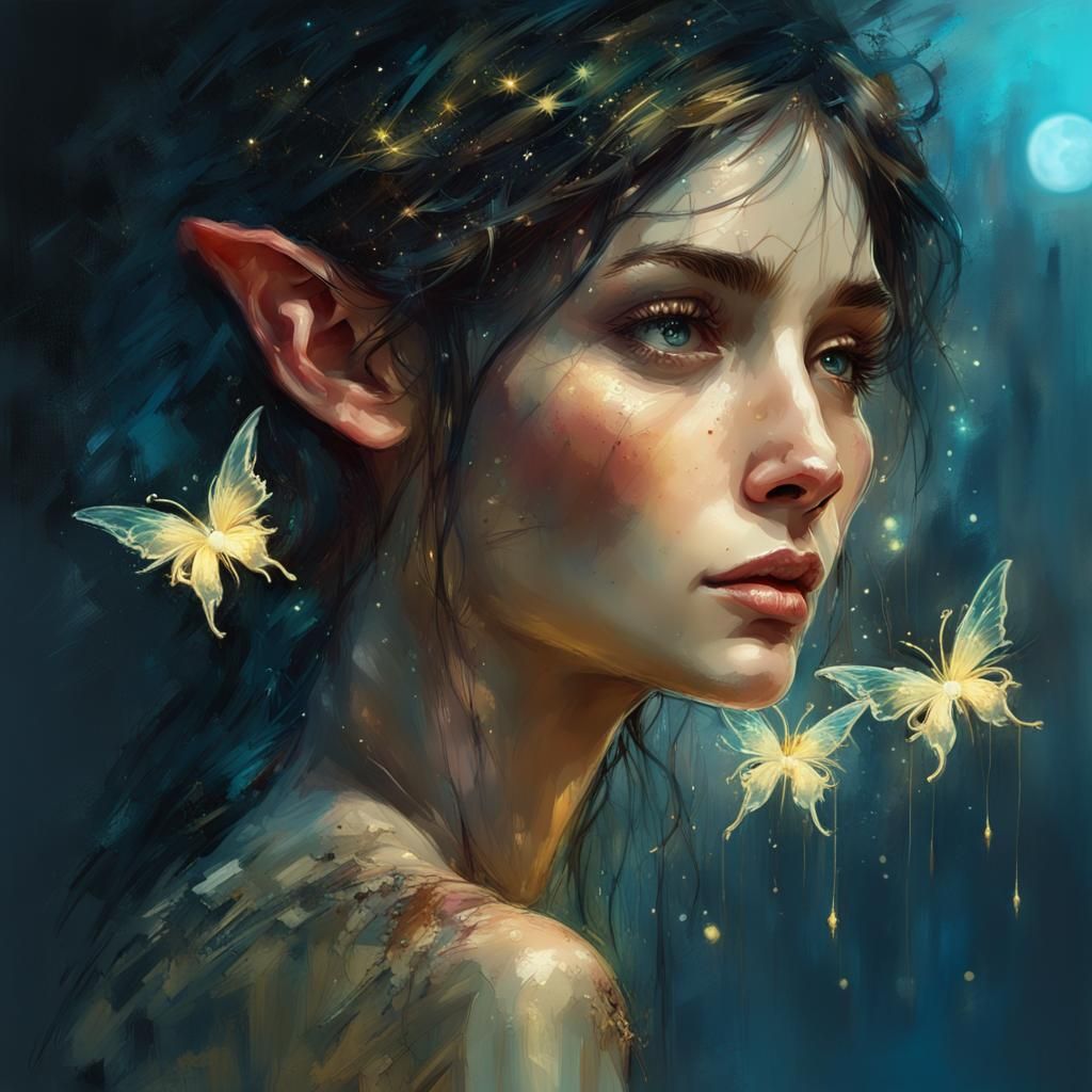 Magical Elf Portrait in Detailed Digital Art
