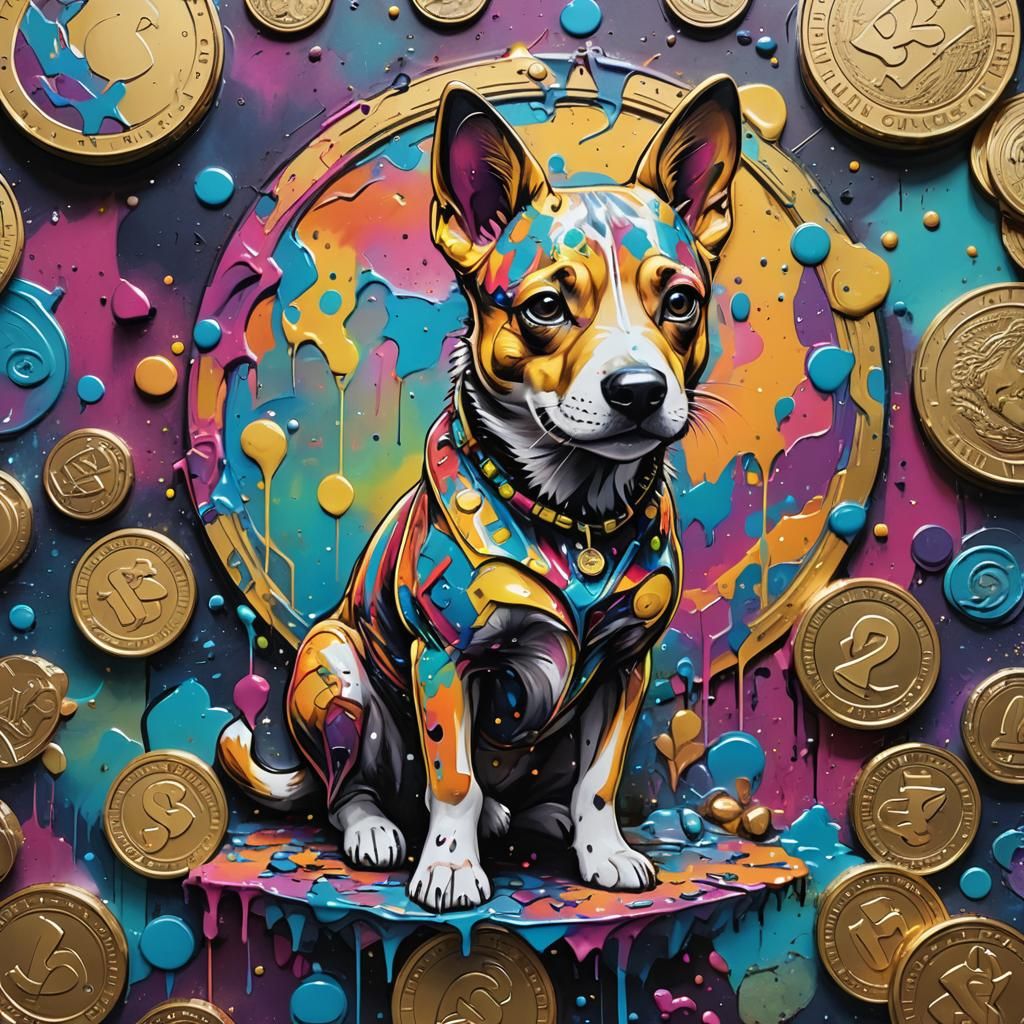 Graffiti Art NFT of Elon Musk and Crypto Tokens