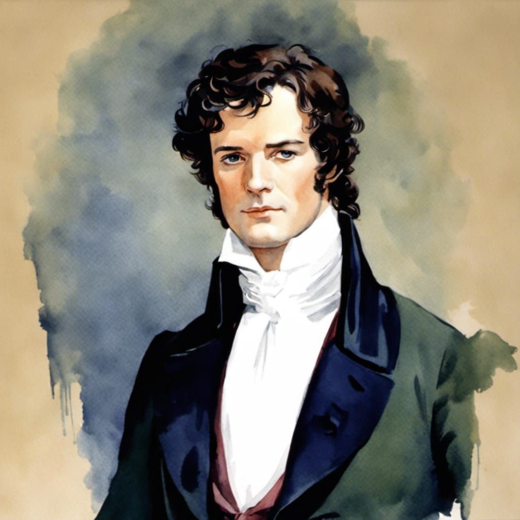 Colin Firth as Mr. Darcy in Watercolor