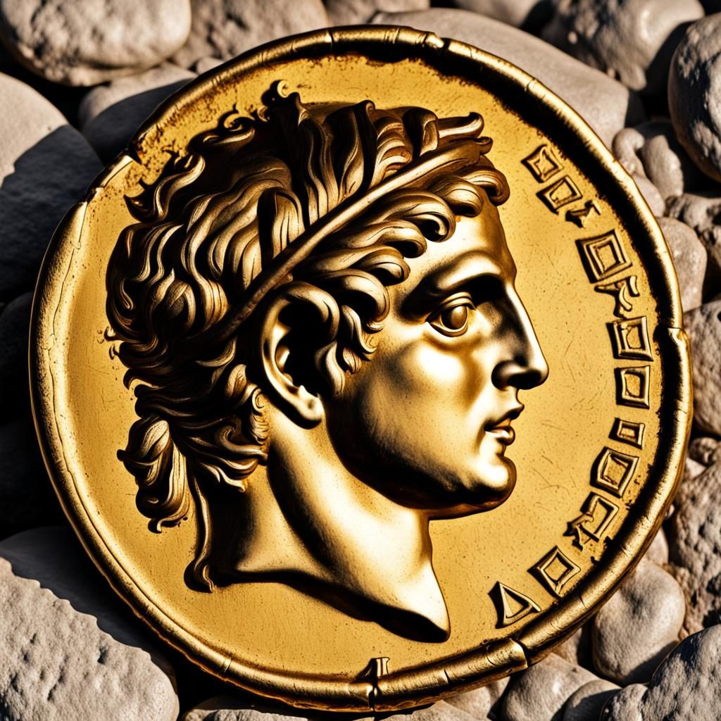 Ancient Greek Gold Coin of Apollo