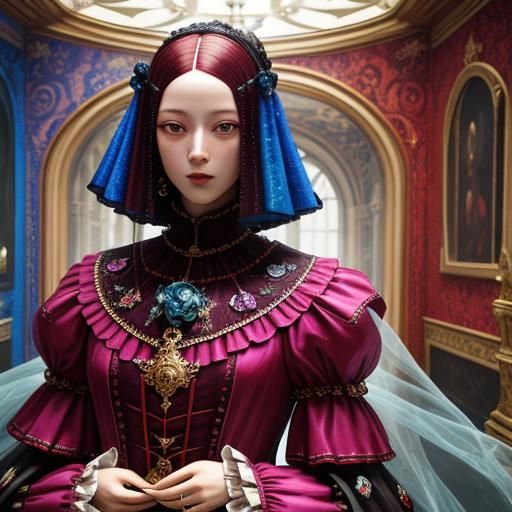 Surreal Renaissance Scene in Vibrant 3D