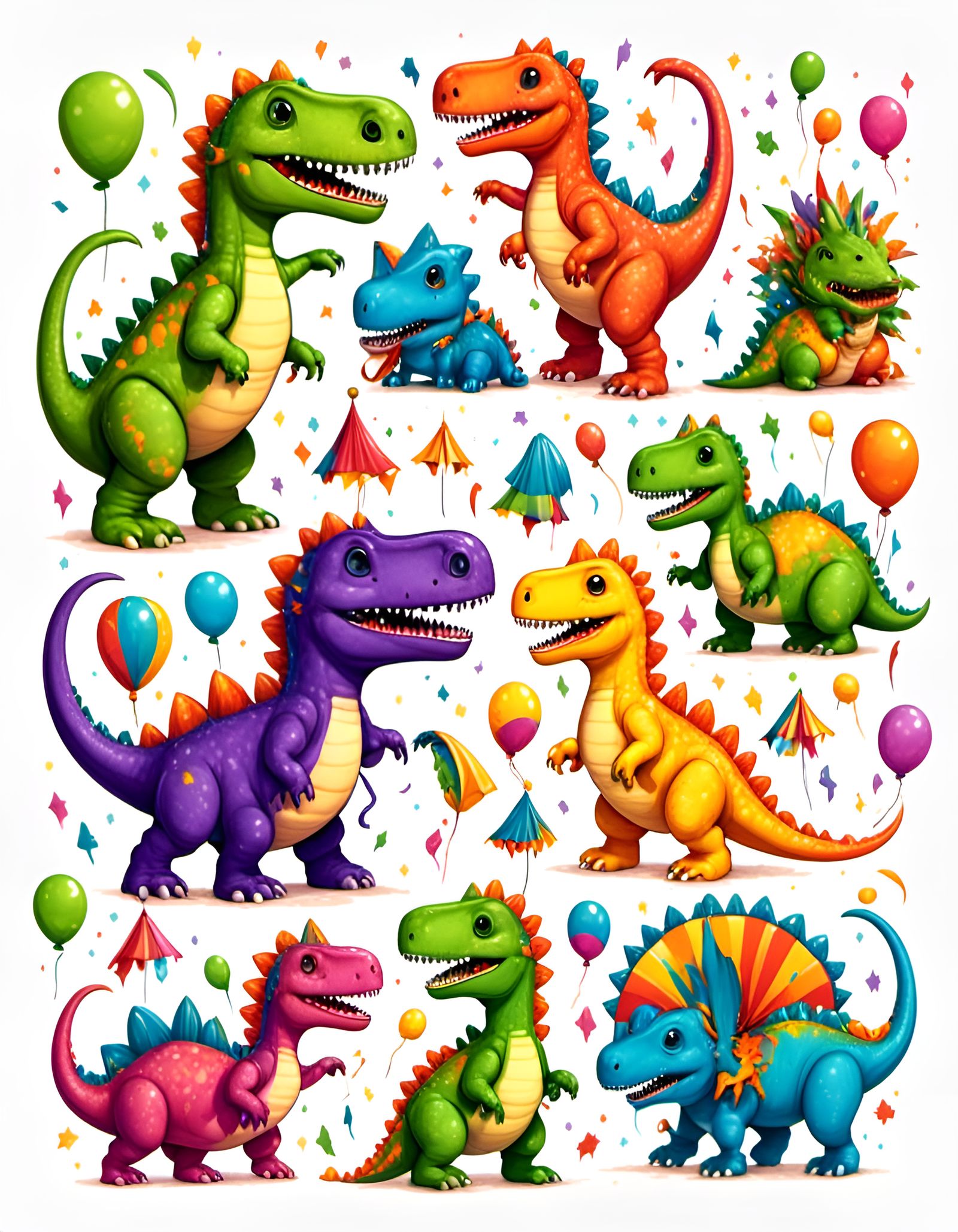 Dinosaur Carnival with Adorable Dino Friends