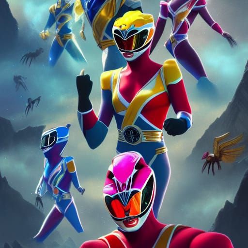 Detailed Power Rangers Matte Painting in 8K