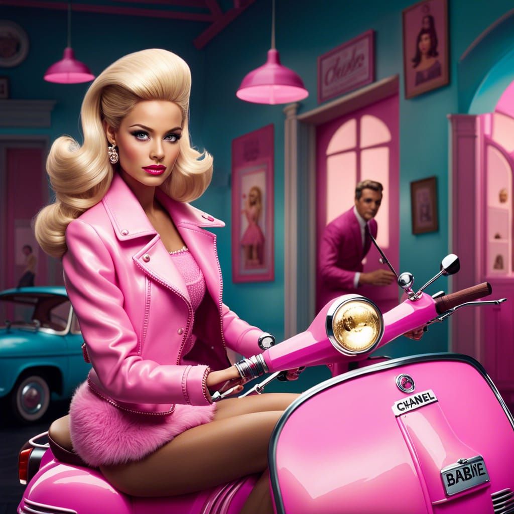 Italian Blonde as Barbie in Dreamhouse Concept Art
