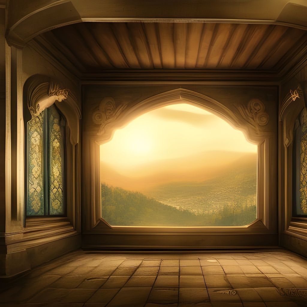 Cinematic Window View in Detailed Matte Painting
