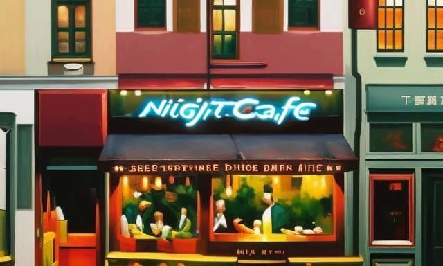 Bright Neon Sign Reads NightCafe