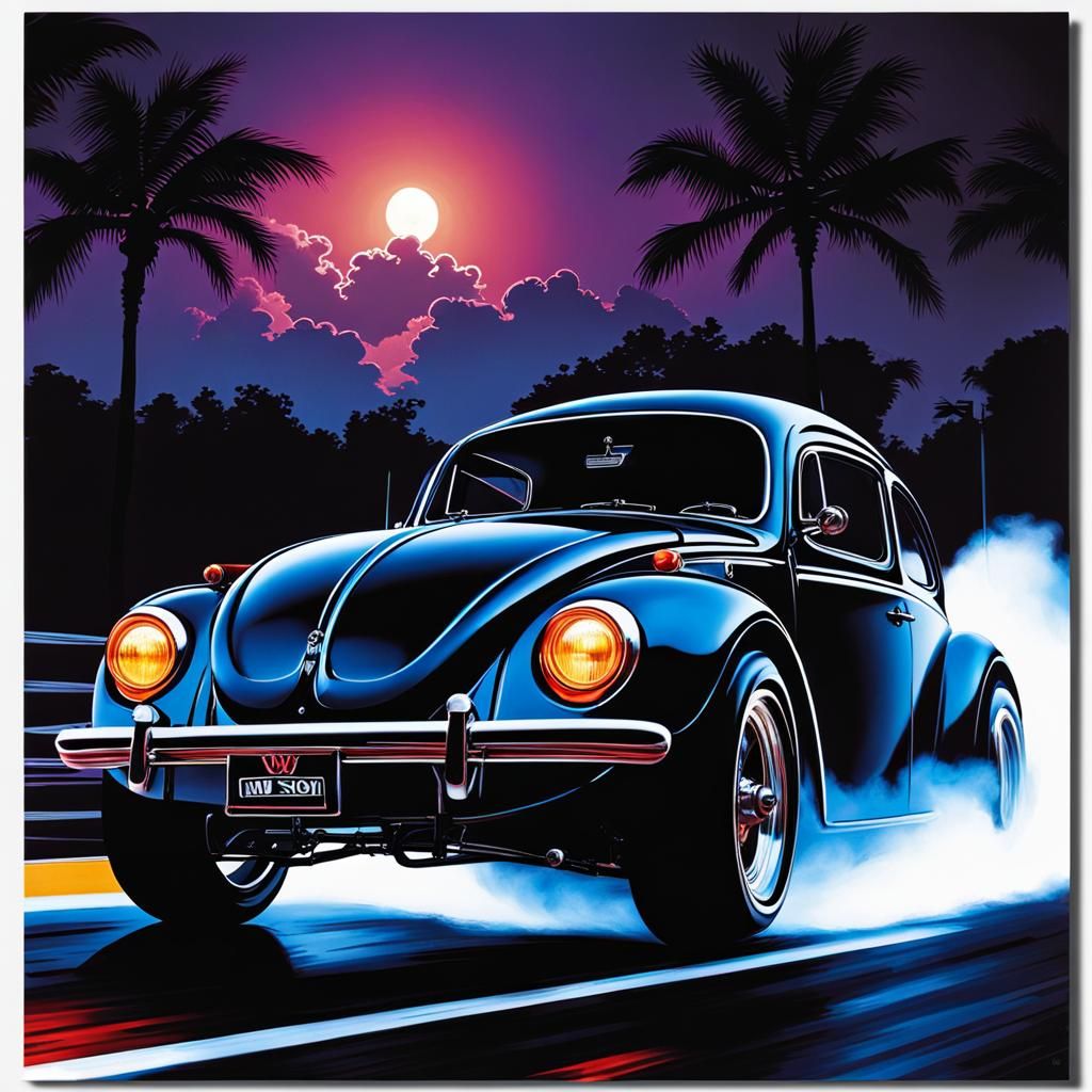 70s Volkswagen Beetle @ Miami Moonlight 🌔🌴