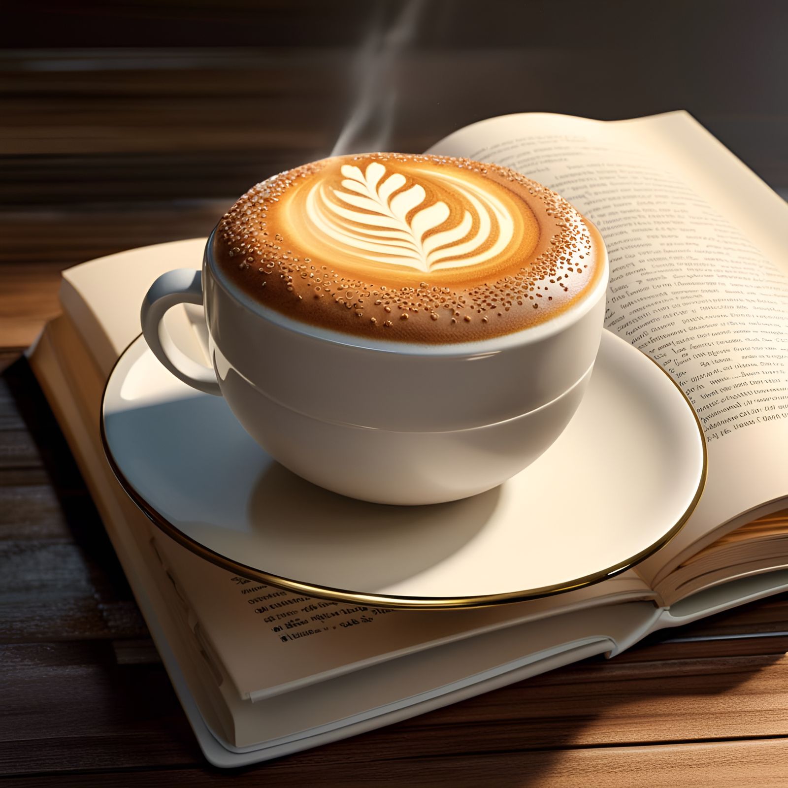 Book Soaked in Cappuccino: Library Advertisement