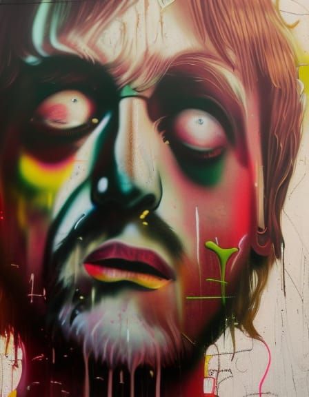 John Lennon as Hyperrealistic Graffiti Art