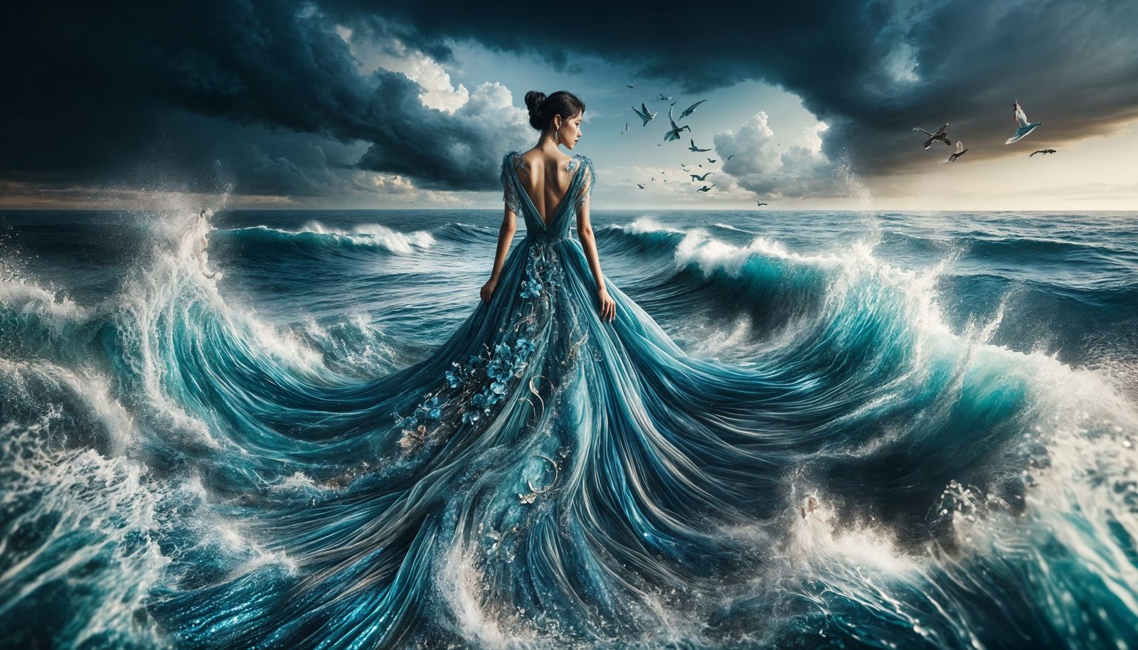 Ocean Goddess: Surreal Fantasy in Moonlight