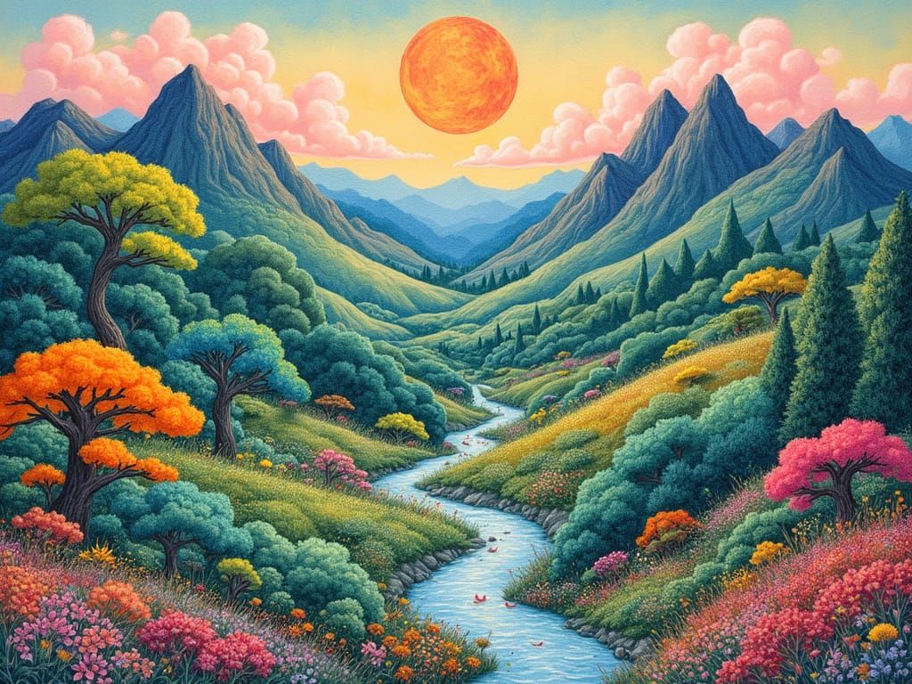 Whimsical Japanese-Inspired Heaven on Earth Scene